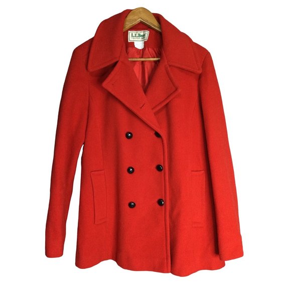L.L. Bean Jackets & Coats Vintage Llbean Womens Wool Pea Coat Double Breasted Long Sleeve
